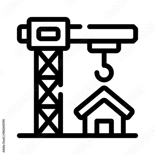 crane line icon