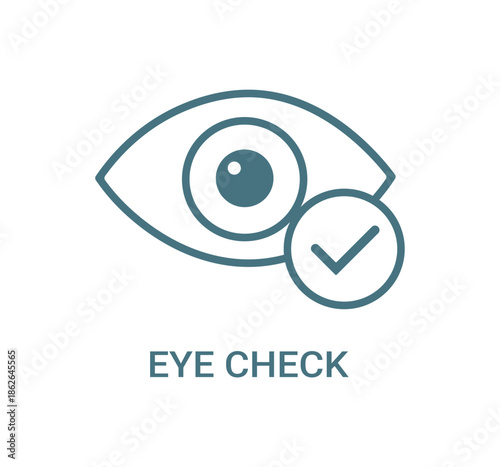 Stylized Eye Icon With  Check Mark Symbol Indicating Vision Success Or Approval On A Transparent Background Clean And Modern Graphic Design Element.