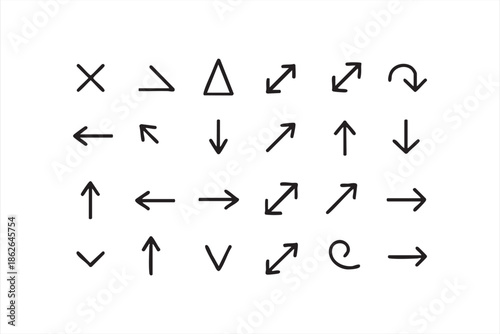 Arrow Navigation Line Icons for UI Design and Web Interfaces