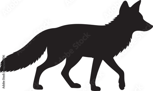 Fox Silhouette – Fox Vector Silhouette Black on White”