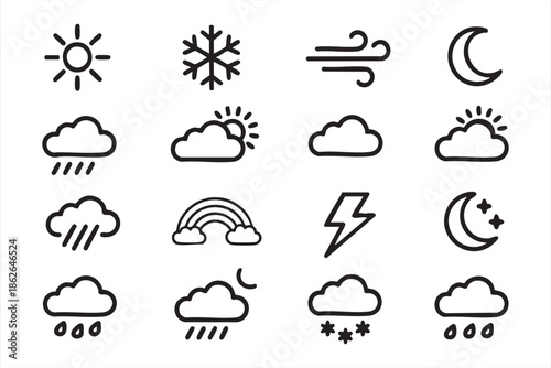 Weather UI Icons for Forecast Systems and Digital Interfaces