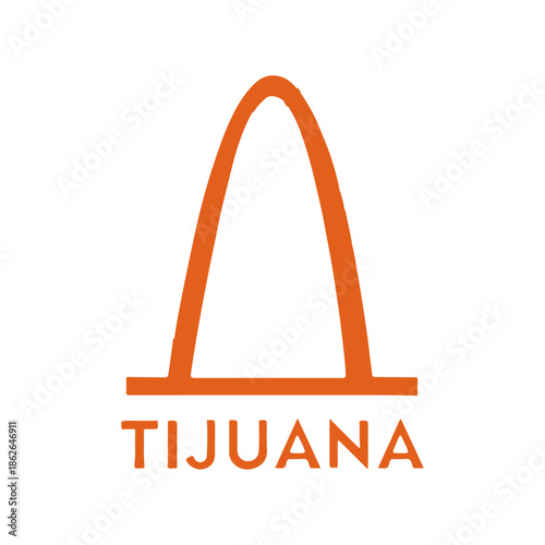 Tijuana Arch Icon Mexico Landmark Simple Vector Illustration