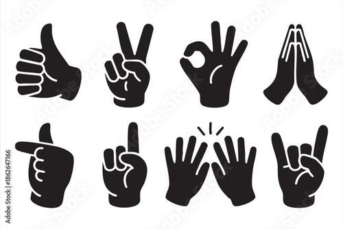 Hand Control Icons for UI Kits and Interface Design