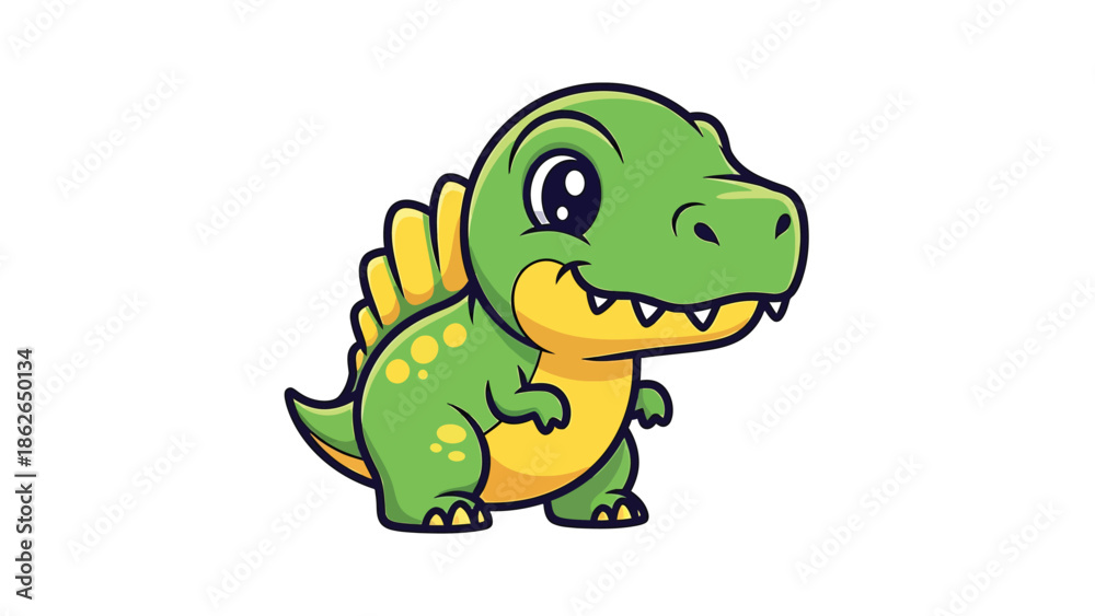 Fototapeta premium Adorable Cartoon Dimetrodon with a Friendly Smile and Playful Pose.