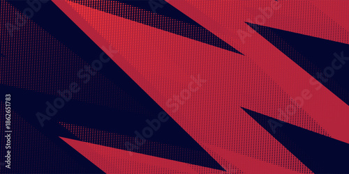 abstract Halftone dots red and blue color pattern gradient grunge texture background. Dot pop art comic sport style vector illustration.