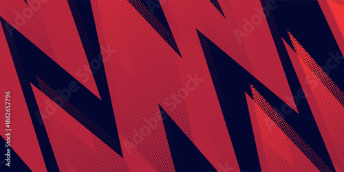 Halftone dots red and blue color pattern gradient grunge texture background. Dot pop art comic sport style vector illustration. grunge zig zag dots