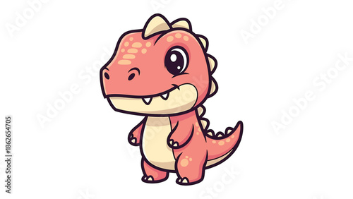 Adorable Cartoon Dinosaur Character Illustration with Playful Design.