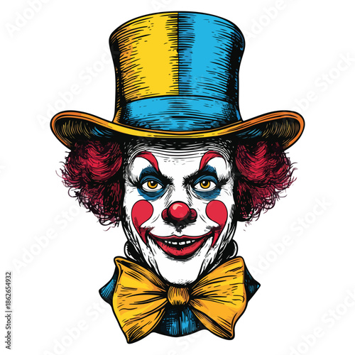 clown, april fool's day, half-body, festival, vector, transparent background, face, fun, funny, costume, person, horror, scary, humor, party, costume