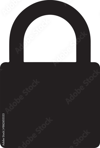 Padlock Silhouette – Lock Vector Black on White