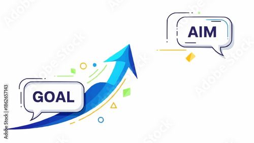 Visual Representation of Goal Achievement with Arrow Leading to Aim.