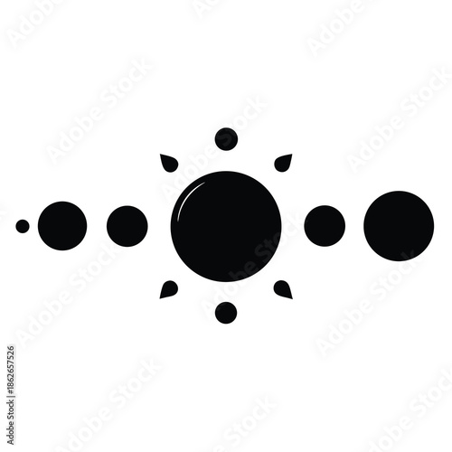 Simplified solar system model with planets orbiting a central sun element