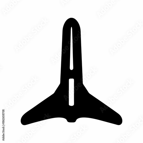 Stylized vector image of an abstract airplane, jet, or rocket symbol