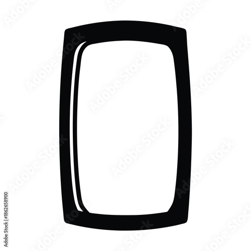 An illustration of a simple black frame with rounded rectangular shape