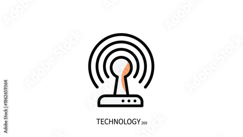 Wireless technology icon representing connectivity and digital communication in modern world.