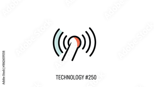 Wireless technology icon representing connectivity and digital communication.