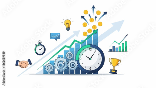 Time Management and Business Growth - A Visual Representation of Success.
