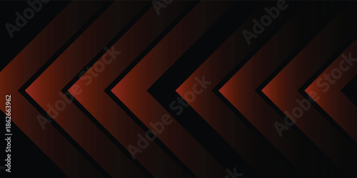 Abstract futuristic design dark black background with red arrow geometric 3D background overlap pattern layer on dark background. with a modern concept style