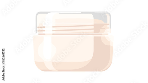 Cosmetic cream jar with a clear lid and a soft pink interior representing luxury skin care or moisturizing treatments.