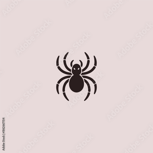 Simple tarantula logo with clean minimal silhouette and bold form.