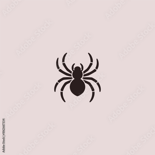 Simple tarantula logo with clean minimal silhouette and bold form.