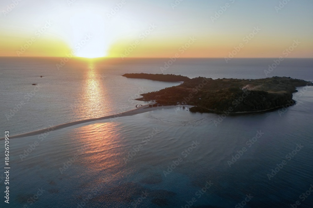 Obraz premium Nosy Iranja off Madagascar is a paradise archipelago of two islets -Iranja Be and Iranja Kely - sunset