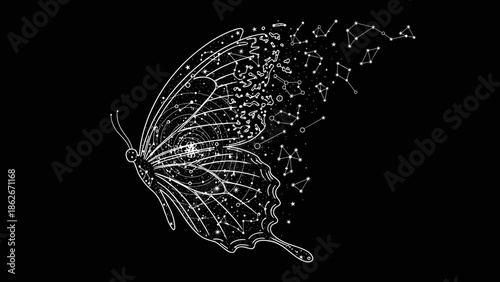 Digital Butterfly A Symbolic Representation of Transformation and Technology.