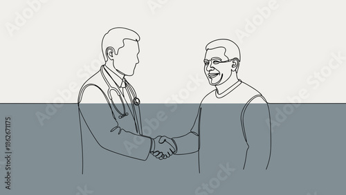 Doctor and Patient Shaking Hands in a Medical Consultation.