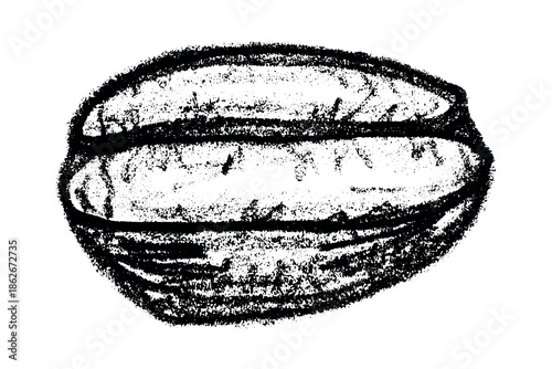 Hand drawn fresh roasted coffee bean Arabica robusta seed doodle Single element for print, web, design, decor