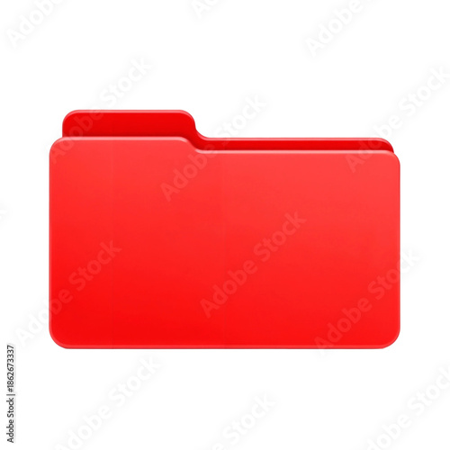 Red folder icon isolated on transparent background