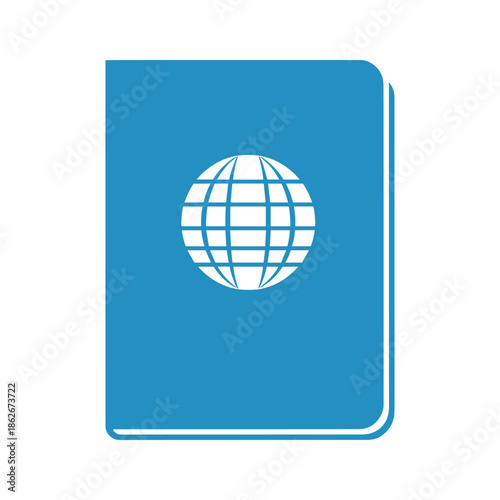 Blue passport with globe symbol Vector