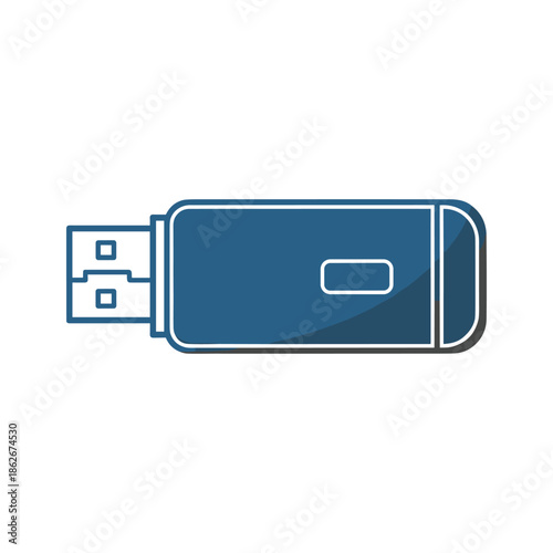 Blue usb flash drive Vector