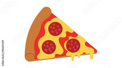 Delicious Pepperoni Pizza Slice with Melted Cheese and Crispy Crust