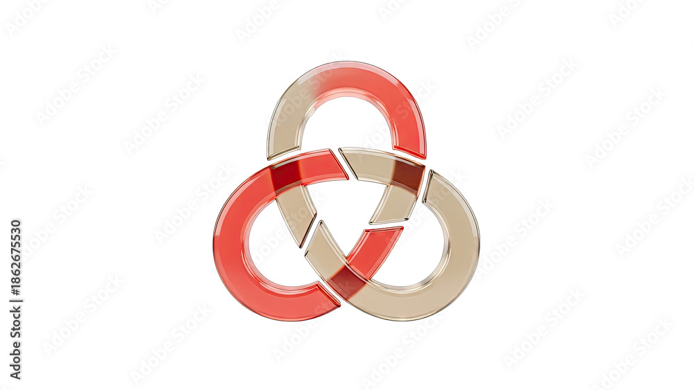 Obraz premium Glassy Interlocking Rings Symbol