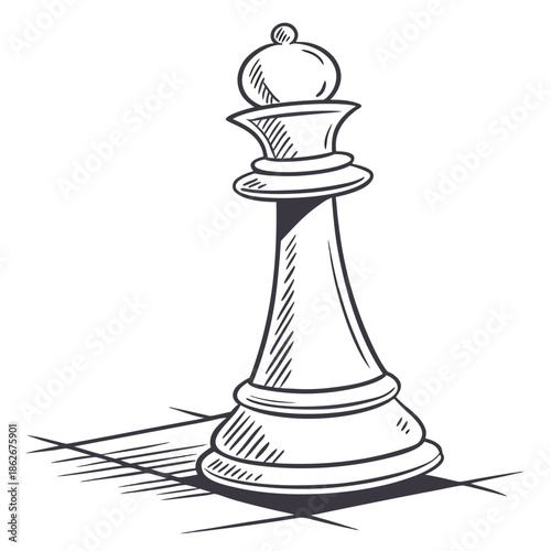 Minimalist Chess Pawn Piece Vector Graphic