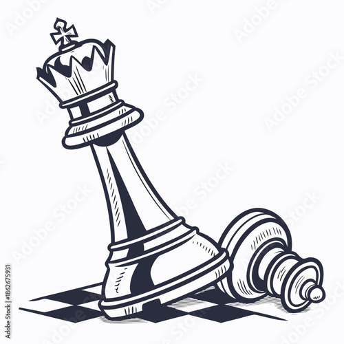 Strategic Chess Rook Piece Graphic Design
