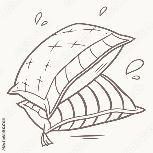 Soft Cozy Pillow with Fabric Texture Vector