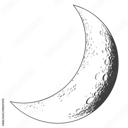 Minimalist Crescent Moon Vector Illustration