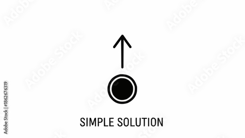 Simple Solution Concept - Arrow Ascending from Circle, Minimalist Design.