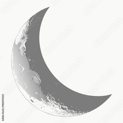 Simple Crescent Moon Graphic Vector Art