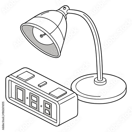 Contemporary Desk Lamp and Alarm Clock Design