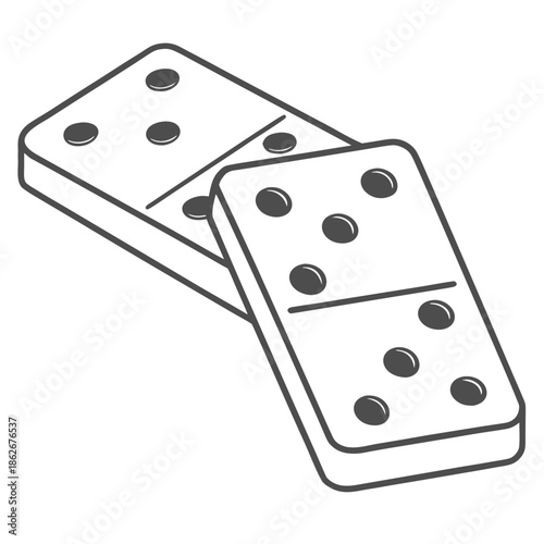 Minimalist Domino Tile Game Illustration