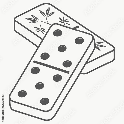 Single Domino Tile Minimalist Vector