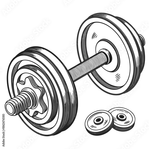 Gym Dumbbell Fitness Equipment Render