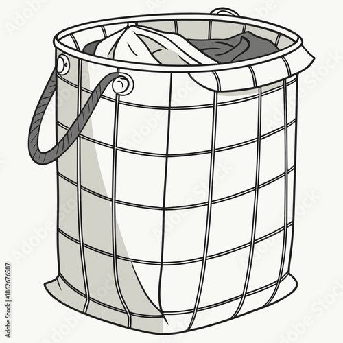 Collapsible Fabric Laundry Bin Vector