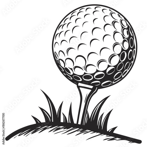 Golf Ball with Dimple Texture Vector