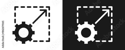 Scalability Icon Set Glyph In White And Black Background