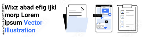 Workflow automation, task organization, digital filing, online paperwork, productivity tools, smart solutions. Files, digital interface and task checklist visible. Workflow automation and task
