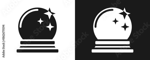 Prediction Icon Set Glyph In White And Black Background