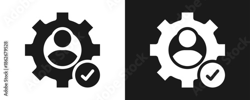 Competency Icon Set Glyph In White And Black Background