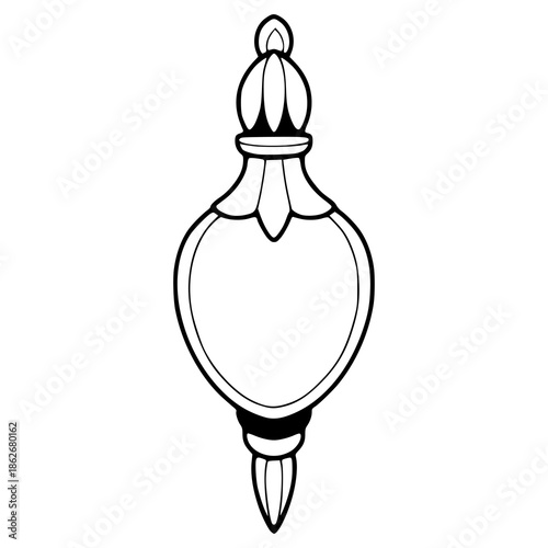 outline design of a vintage perfume bottle
